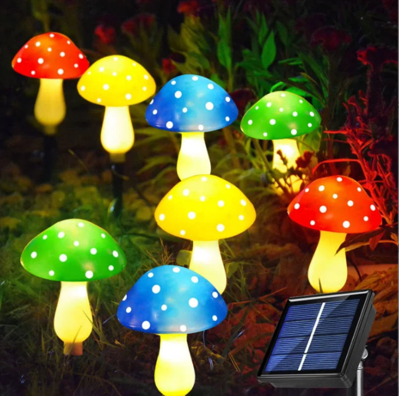 LUCES SOLARES PARA JARDIN FORMA HONGO