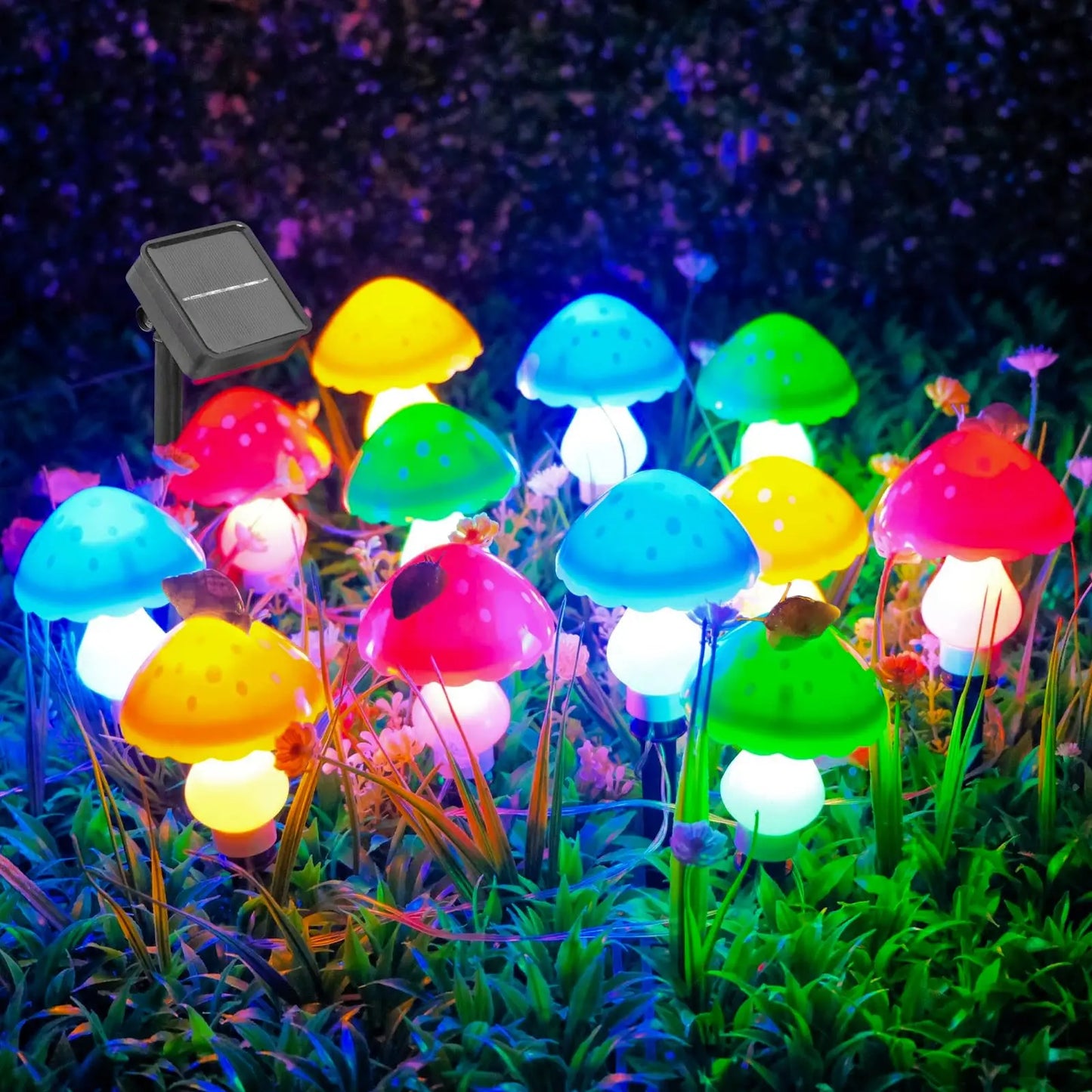 LUCES SOLARES PARA JARDIN FORMA HONGO