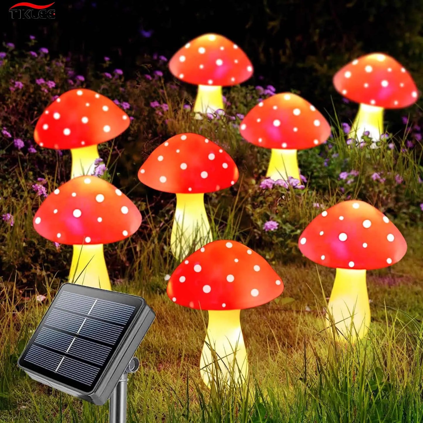 LUCES SOLARES PARA JARDIN FORMA HONGO